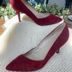 Marc Fisher Elegant Red Suede Heels size 7